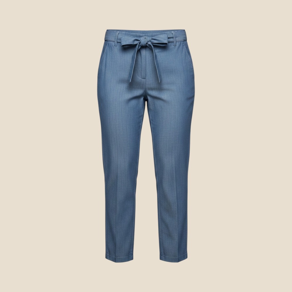 LOFT Outlet Womens Blue Chambray Tie Waist Tapered Trousers Size 6   pants